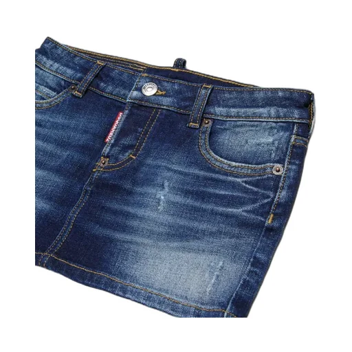 Distressed Denim Mini Skirt