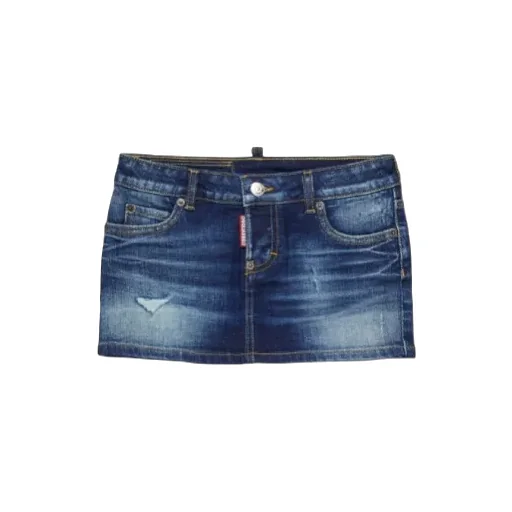Distressed Denim Mini Skirt