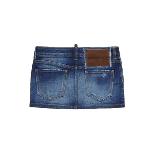 Distressed Denim Mini Skirt