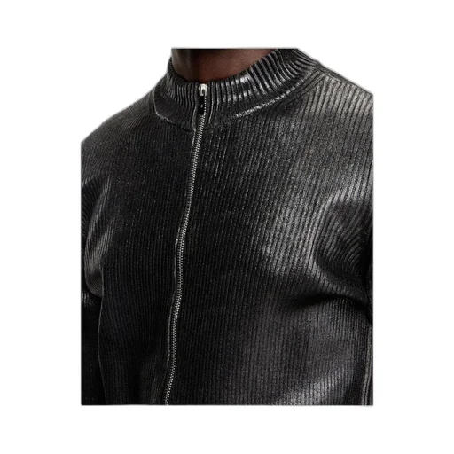 K-Dargy-D Ribbed Zip-Up Cardigan