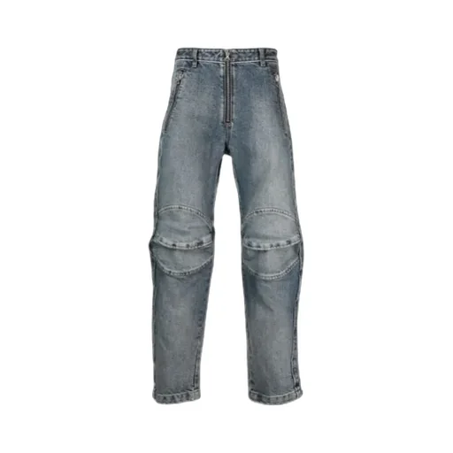 Knee-Pad Zip-Up Jeans