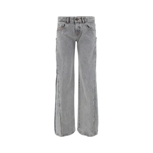 Side-Zip Straight Jeans