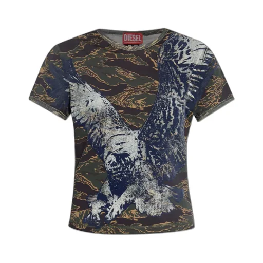Eagle-Print Camouflage T-Shirt