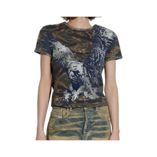 Eagle-Print Camouflage T-Shirt