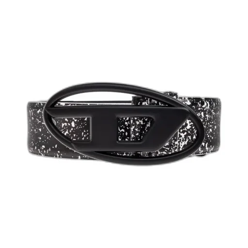 Oval Logo Speckled Leather Belt