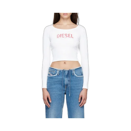 Diesel Logo Long Sleeve Crop Top