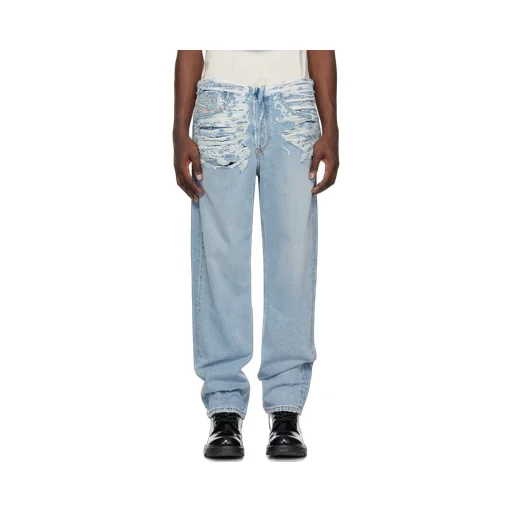 Ripped Straight-Leg Jeans