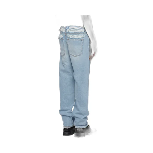 Ripped Straight-Leg Jeans