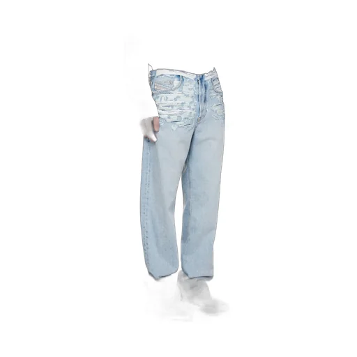Ripped Straight-Leg Jeans