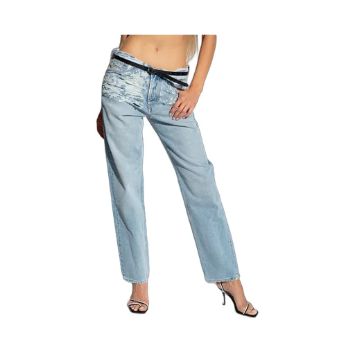 Mid-Rise Ripped-Detail Jeans