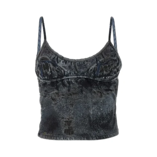De-Verni-Fse Denim Cropped Top