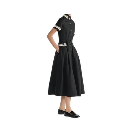 Mid-Length Flared Shirtdress