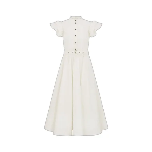 Mid-Length Flared Dress With Belt