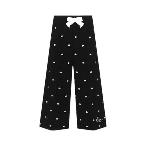 Bow-Tie Wide-Leg Pants
