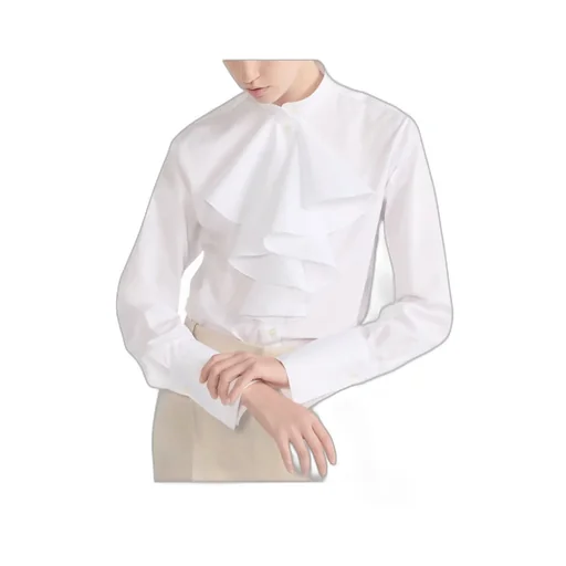 Blouse With Ruffled Neckline