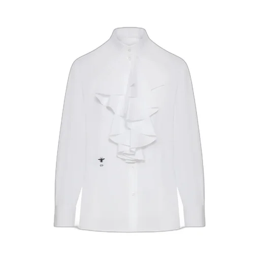 Blouse With Ruffled Neckline