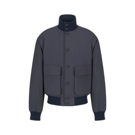 Buttoned High Neck Jacket