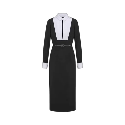 Mid-Length Plastron Dress