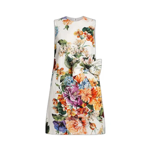 Flower Bouquet-Printed Sleeveless Dress
