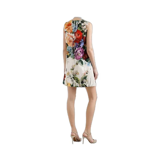 Flower Bouquet-Printed Sleeveless Dress
