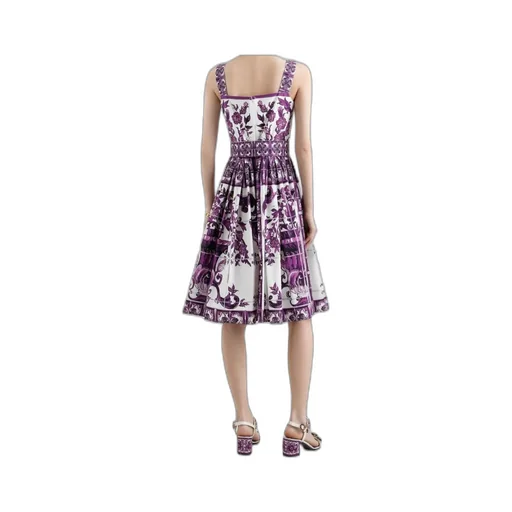 Maiolica-Print Midi Dress