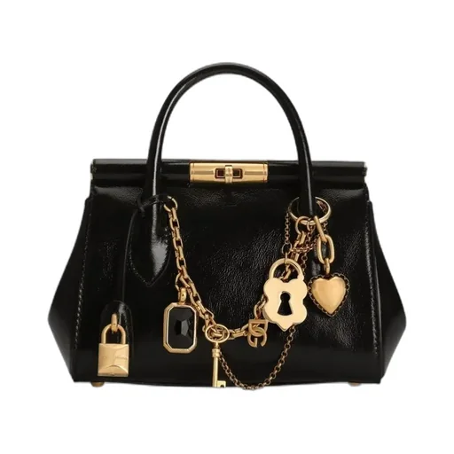 Mini Charm-Detail Tote Bag
