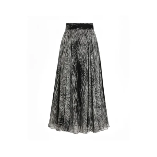 Graphic-Print Midi Skirt