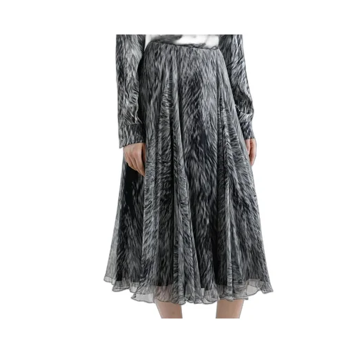 Graphic-Print Midi Skirt