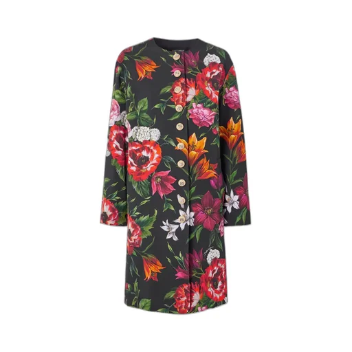 Floral-Print Coat
