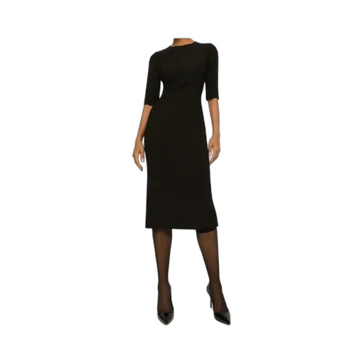 Crew-Neck Rear-Slit Dress