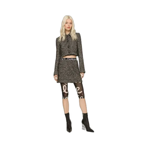 Mid-Waisted Tweed Mini Skirt