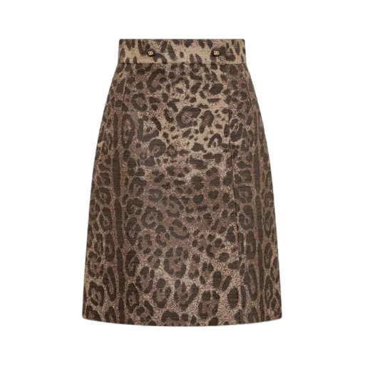 Leopard Printed Straight Hem Mini Skirt
