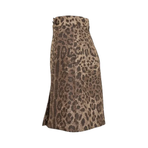 Leopard Printed Straight Hem Mini Skirt