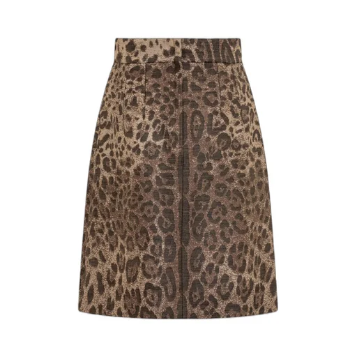 Leopard Printed Straight Hem Mini Skirt