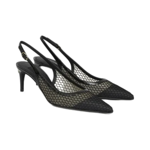 Fishnet Pointed Toe Pumps
