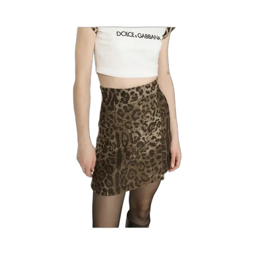 Leopard Printed Straight Hem Mini Skirt
