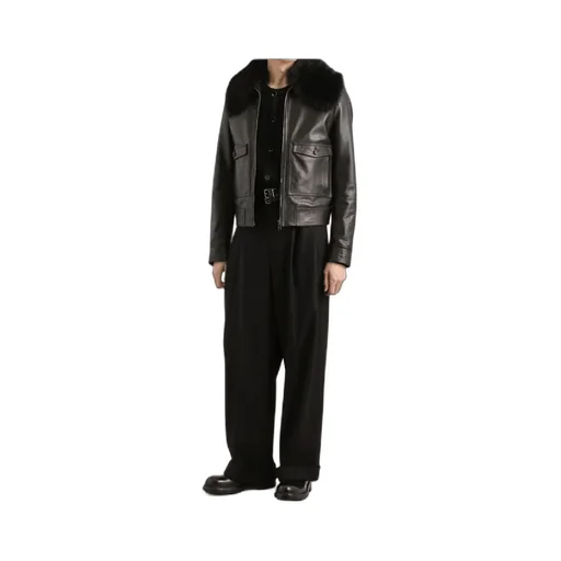 Pleated-Front Wool Trousers