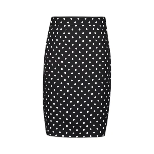 Polka Dot Printed Pencil Skirt