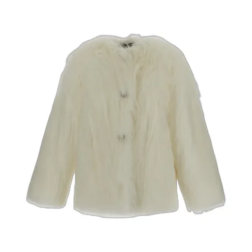 Round Neck Faux Fur Jacket