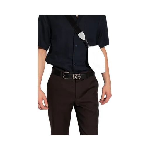 Logo Plaque Square Buckle Belt