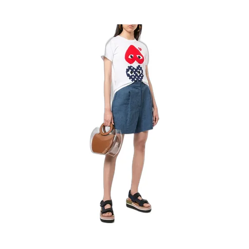 Heart-Print Crew Neck T-Shirt
