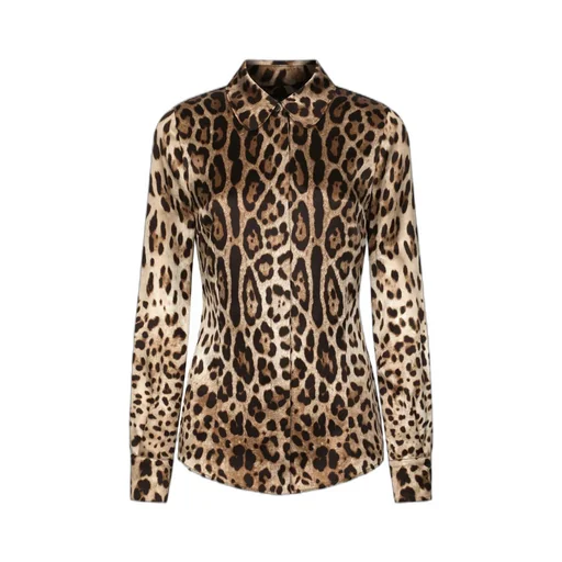 Leopard-Printed Satin Shirt