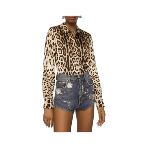 Leopard-Printed Satin Shirt