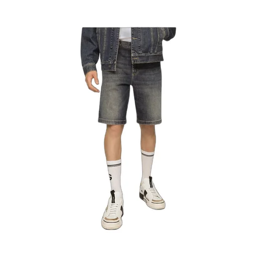 Logo Patch Straight Leg Shorts