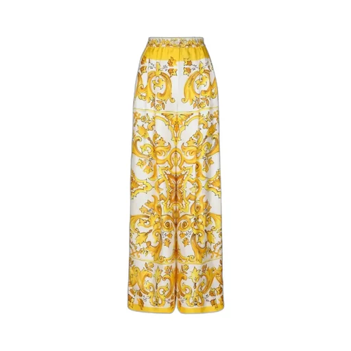 Majolica-Printed Twill Pants