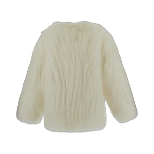 Round Neck Faux Fur Jacket