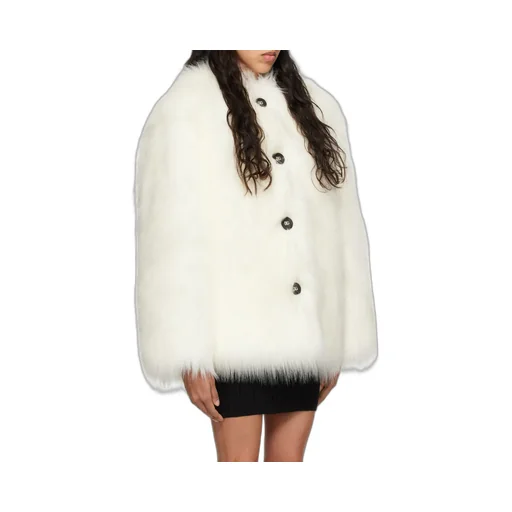 Round Neck Faux Fur Jacket