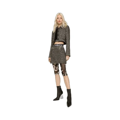 Mid-Waisted Tweed Mini Skirt