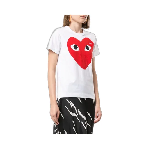 Play Heart Print Logo Patch T-Shirt
