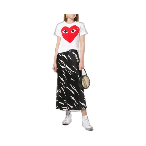 Play Heart Print Logo Patch T-Shirt